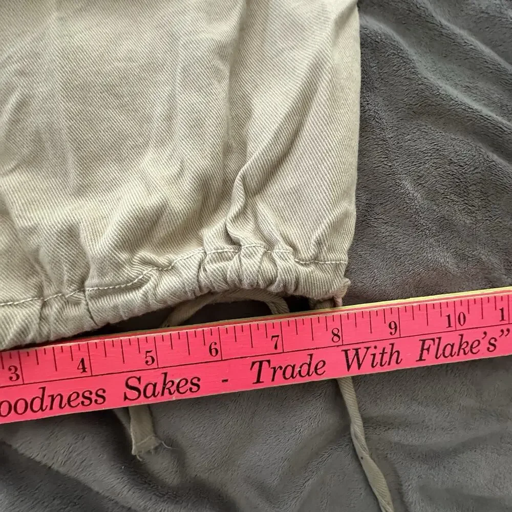 Habitual Pants Womens Large Beige Khaki Cargo Wide Leg Baggy Minimalist - Picture 11 of 13